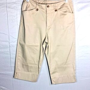 Women's White Summery Breezy Stag Size 8 Stretchy Beige/Khaki Pants/Shorts